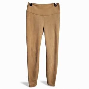 White House Black Market WHBM Runway Legging Light Tan Faux Suede Size 8